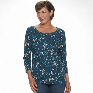 Croft & Barrow Womens Scoopneck Knit Top Size Large